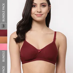 Docare Pack Of 3 Lightly Padded Full Coverage Cotton T-shirt Bra With All Day Comfort-picture-14