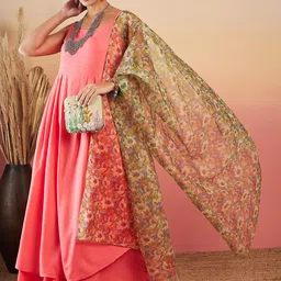 InWeave Women Empire Kurta with Palazzos & With Dupatta-picture-41