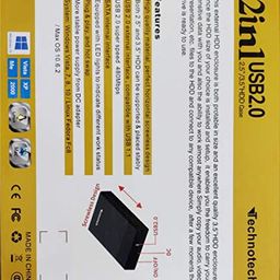 Technotech 2 in 1 USB 2.0 SATA Dual Hard Drive Enclosure HDD CASING (TTC10) image 3