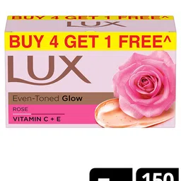 LUX Set of 5 Even Toned Glow Rose Soap with Vitamin C & E - 150 g Each image 2