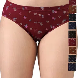 KANSALPack Of 10 Printed Cotton Hipster Briefs 21-T-PRINT_P10-image-44