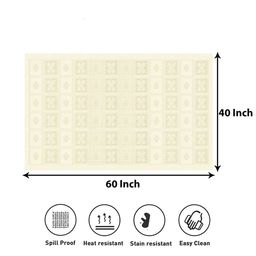 Kuber Industries Cream-Coloured Net Square Flower Center Table Cover image 5
