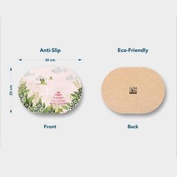 SPACE OF JOY Tropical Tango 6 Pcs Pink & Green Printed Anti-Slip Oval Table Placemats image 4