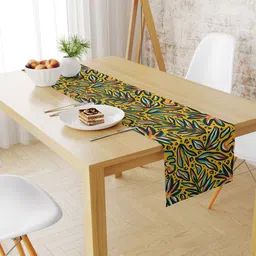 STYBUZZ Yellow & Green Printed Table Runner-16