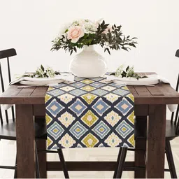STYBUZZ Blue & Off White Printed Table Runner-53