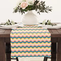 STYBUZZ Yellow & Blue Printed Table Runner-48