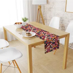 STYBUZZ Pink & Mustard Yellow Geometric Printed Table Runner-2