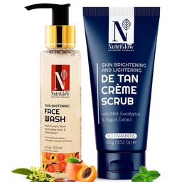 Nutriglow Advanced Organics Skin Whitening Face Wash 100 ml & De Tan Creme Scrub 100 g-34