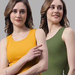 FBAR Pack Of 2 Round Neck Cotton Rib Tank Tops-image-86