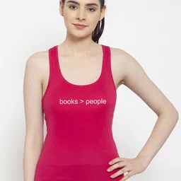 Friskers Women U-Neck Gym Pink & White Tank Top-picture-32