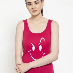 Friskers Women Pink & White Printed Tank Top-picture-30