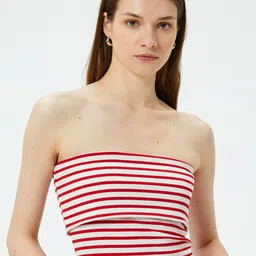 Koton Striped Strapless Crop Tube Top-image-90