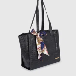 Bagsy Malone Animal Textured PU Structured Tote Bag with Bow Detail image 2
