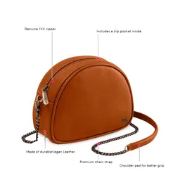 DailyObjects Leather Structured Sling Bag with Zip Wallet image 4