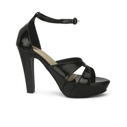 Pelle albero Black Printed Party Block Heels with Tassels image 5