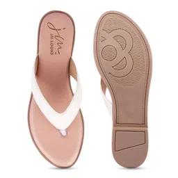 JM Looks Textured Open Toe T-Strap Flats image 2