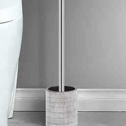 OBSESSIONS Taupe Textured Toilet Brush with Holder-6
