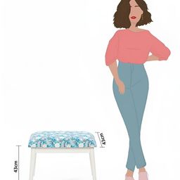 Chumbak Teal Green Floral Printed Memsaab Bench Small - Bohemian Palampore Lounge Chair-image-66