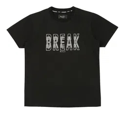 Pepe Jeans Boys Black Typography Printed T-shirt-image-83