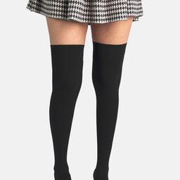 Theater Women Black Solid Thigh High Stockings-picture-24