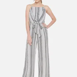 ALL WAYS YOU Printed Waist Tie-Ups Sleeveless Basic Jumpsuit-picture-57