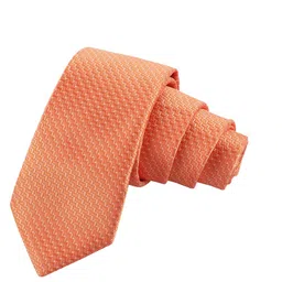 Alvaro Castagnino Men Orange & Black Skinny Tie-image-69
