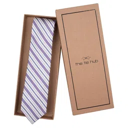 The Tie Hub Men Striped Silk Broad Tie-52