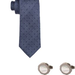 The Tie Hub Men Navy Blue Printed Broad Tie-15