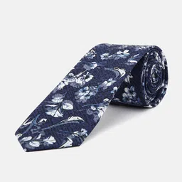 Bruun & Stengade Men Blue & White Printed Cotton Broad Tie-image-25