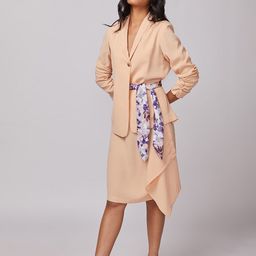 NOT SO PINK Women Ruched Sleeve Blazer With Tie up-picture-41
