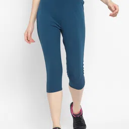 OFF LIMITS Women Blue Solid Three-Fourth Tights-image-62