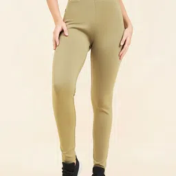 Sweet Dreams Olive Green Slim-Fit Ankle-Length Gym Tights-image-38