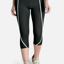 MAKCLAN Women Black Striped Capri Tights-image-43
