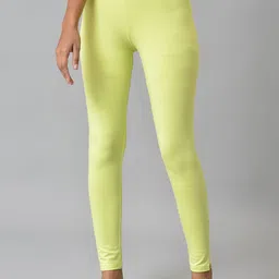 AURELIA Women Yellow Solid Ankle-Length Leggings-image-37