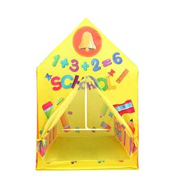 Baby Moo Kids Yellow & Blue Playtime Foldable Tent House School Time-image-27