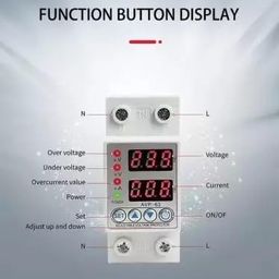 Real Instruments Single Phase Voltage Protector 63A AVP-63 Din Rail Dual Display Adjustable Intelligent Over Voltage Current And Under Voltage Protective Device Relay Over Current Protection image 2