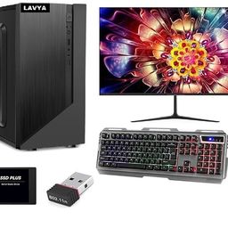 lavya DEKSTOP PC Setup CORE i3 3rd GEN | 128 GB SSD | 500 GB HDD | 8 GB RAM(DDR3) | 21 in Monitor | Keyboard + Mouse | WiFi with DONGAL Window 10+MS OSFFICE (i3/8 RAM/256 SSD) image 1