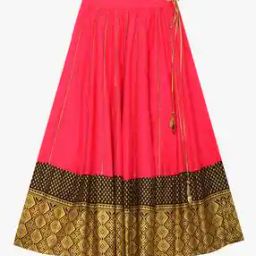 Panelled Skirt with Printed Hem-picture-17