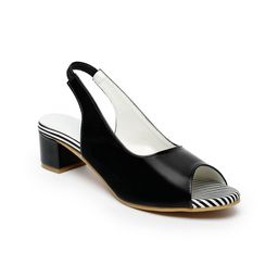 Misto Black PU Block Peep Toes-picture-4