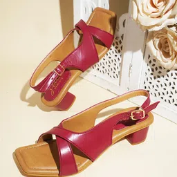 JM Looks Colourblocked Block Peep Toes-0