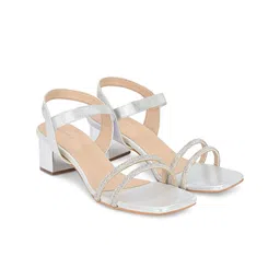 CLOG LONDON Embellished Open Toe Block Heels With Backstrap image 2