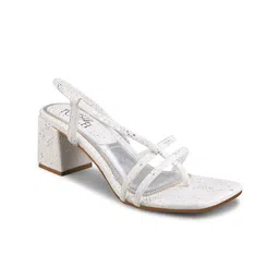SHUZ TOUCH Textured Square Toe Block Heels image 4