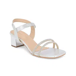 CLOG LONDON Embellished Open Toe Block Heels With Backstrap image 3