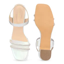 CLOG LONDON Embellished Open Toe Block Heels With Backstrap image 5