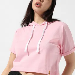 Campus Sutra Hooded Cotton Crop Top-image-49
