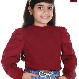 BAESD Girls Pack Of 2 Vertical Striped Puff Sleeves Tops-image-8
