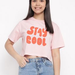 Lil Tomatoes Girls Typography Printed Boxy Crop Top-picture-54