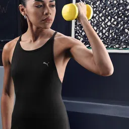 Puma Brand Logo Printed STUDIO TREND Styled Back dryCELL Tank Sustainable Top-image-27