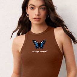 TABADTOD Graphic Print Crop Fitted Top-image-47