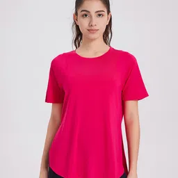 JC Collection Round Neck Longline High-Low Sports Top-image-25